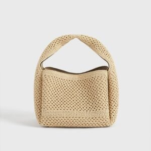 Bolso Cubo de Ganchillo Vainilla